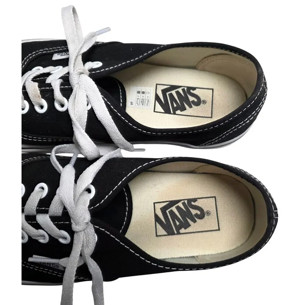 Vans Authentic Black White Skater Tennis Shoe Sneaker Men's Size 6.0 Women's 7.5